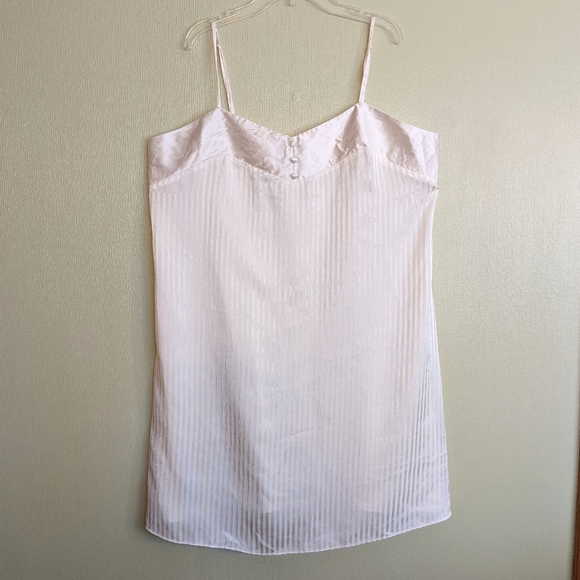 Vintage Amelia's Short Nightgown Slip Cream Satin Thin Straps Size XL - Picture 14 of 14